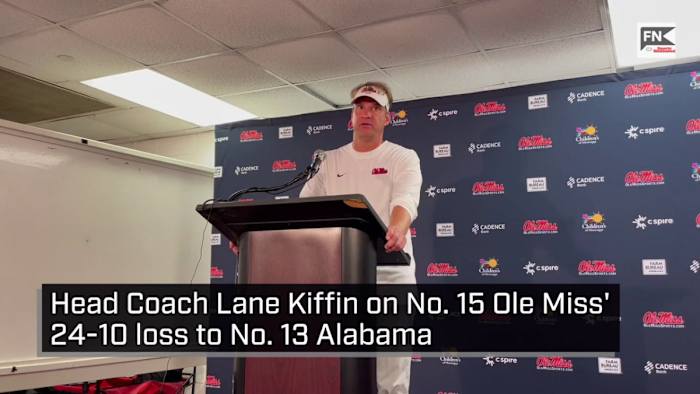 Ole Miss Head Coach Lane Kiffin on No. 15 Ole Miss' 24-10 loss to No. 13 Alabama